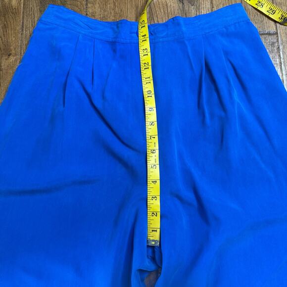 VTG Natalie & Me 100% Silk Royal Blue Pants Suit and Blouse Set Womens Sz XL - Picture 5 of 15